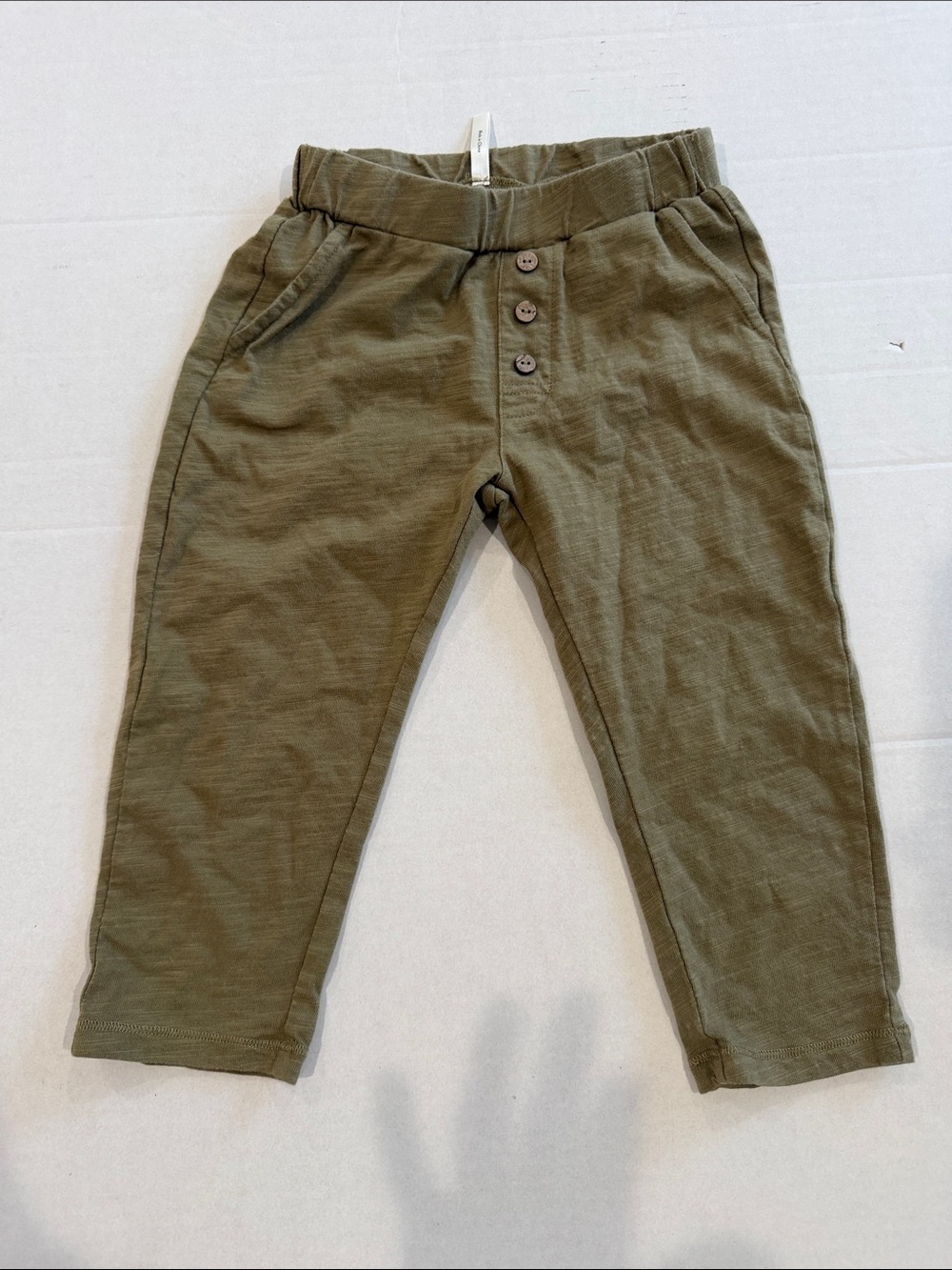 Rylee + Cru Olive Green Pull-On Pants with Faux Buttons - Picture 3 of 10